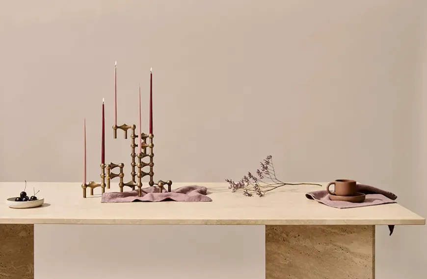 Nagel Lysestage, børstet krom fra STOFF Nagel