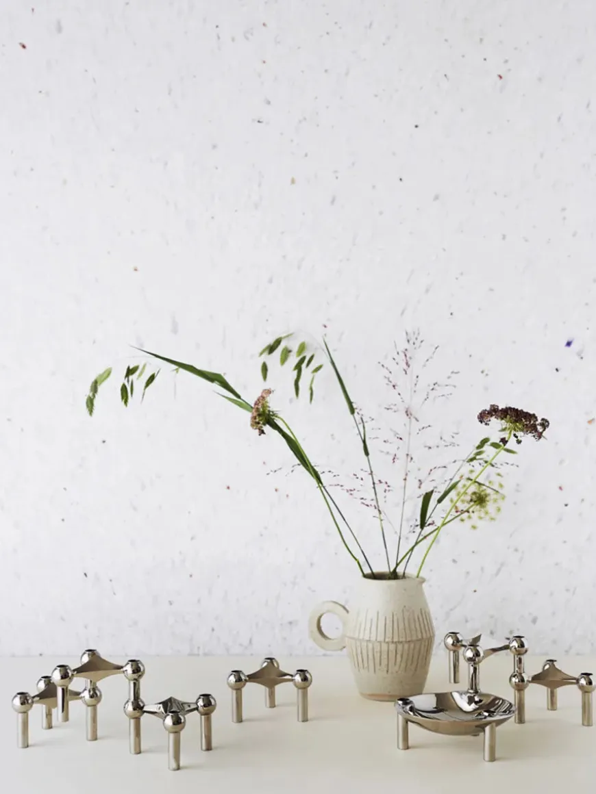 Nagel Lysestage, børstet krom fra STOFF Nagel