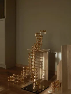 Nagel Lysestage, børstet krom fra STOFF Nagel