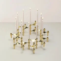 Nagel Lysestage, børstet krom fra STOFF Nagel