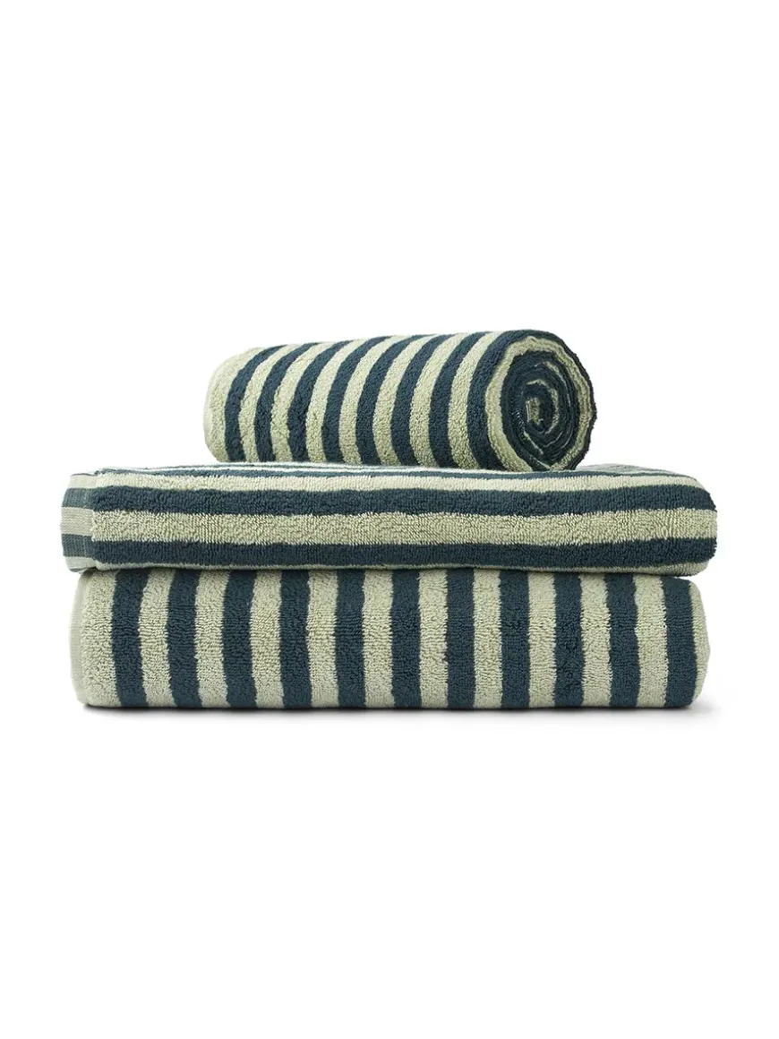 Naram towel - Sea foam & Deep teal fra Bongusta
