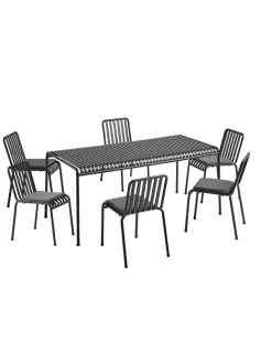 Palissade sæt, 6 armstole og bord i olive fra HAY