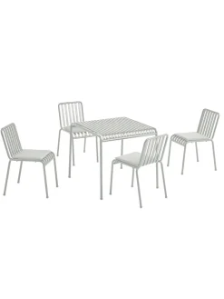 Palissade sæt, 4 armstole og bord i sky grey fra HAY