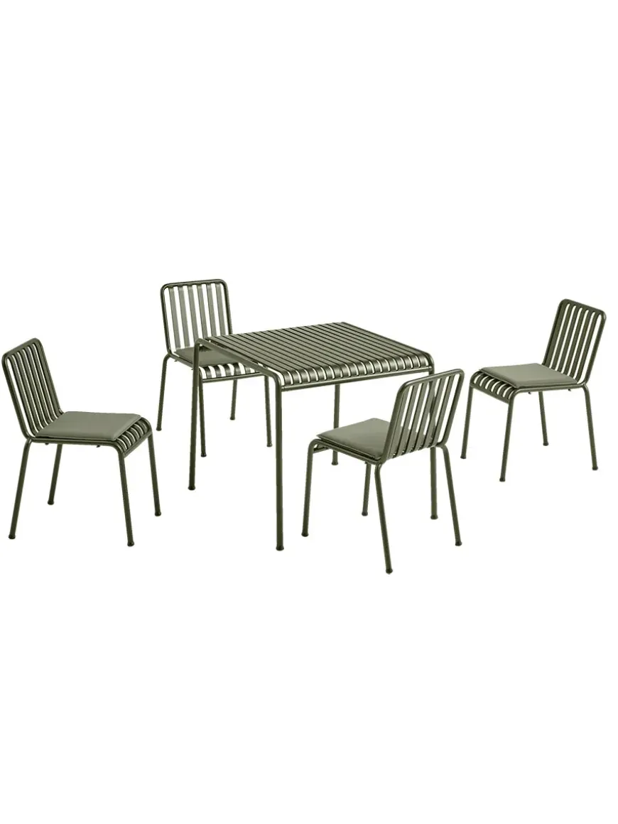 Palissade sæt, 4 armstole og bord i anthracite fra HAY