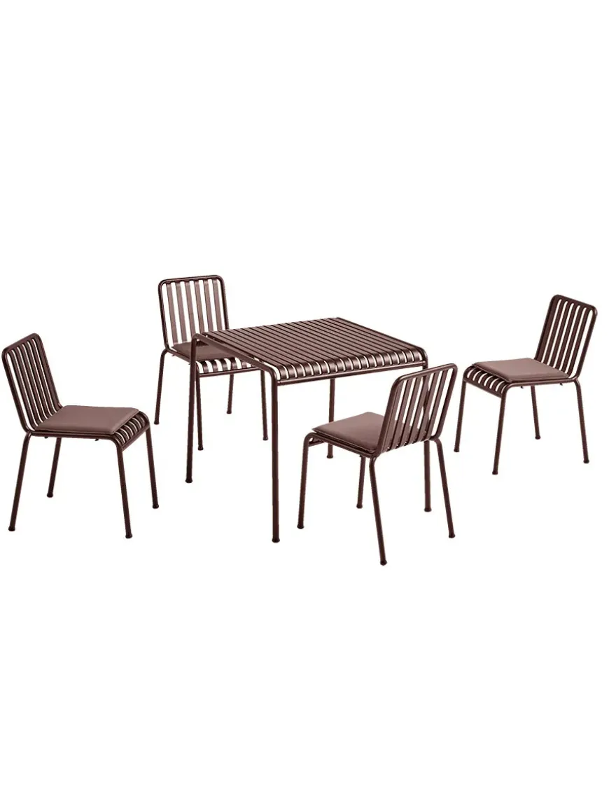 Palissade sæt, 4 armstole og bord i anthracite fra HAY