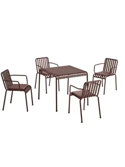 Palissade sæt, 4 armstole og bord i anthracite fra HAY