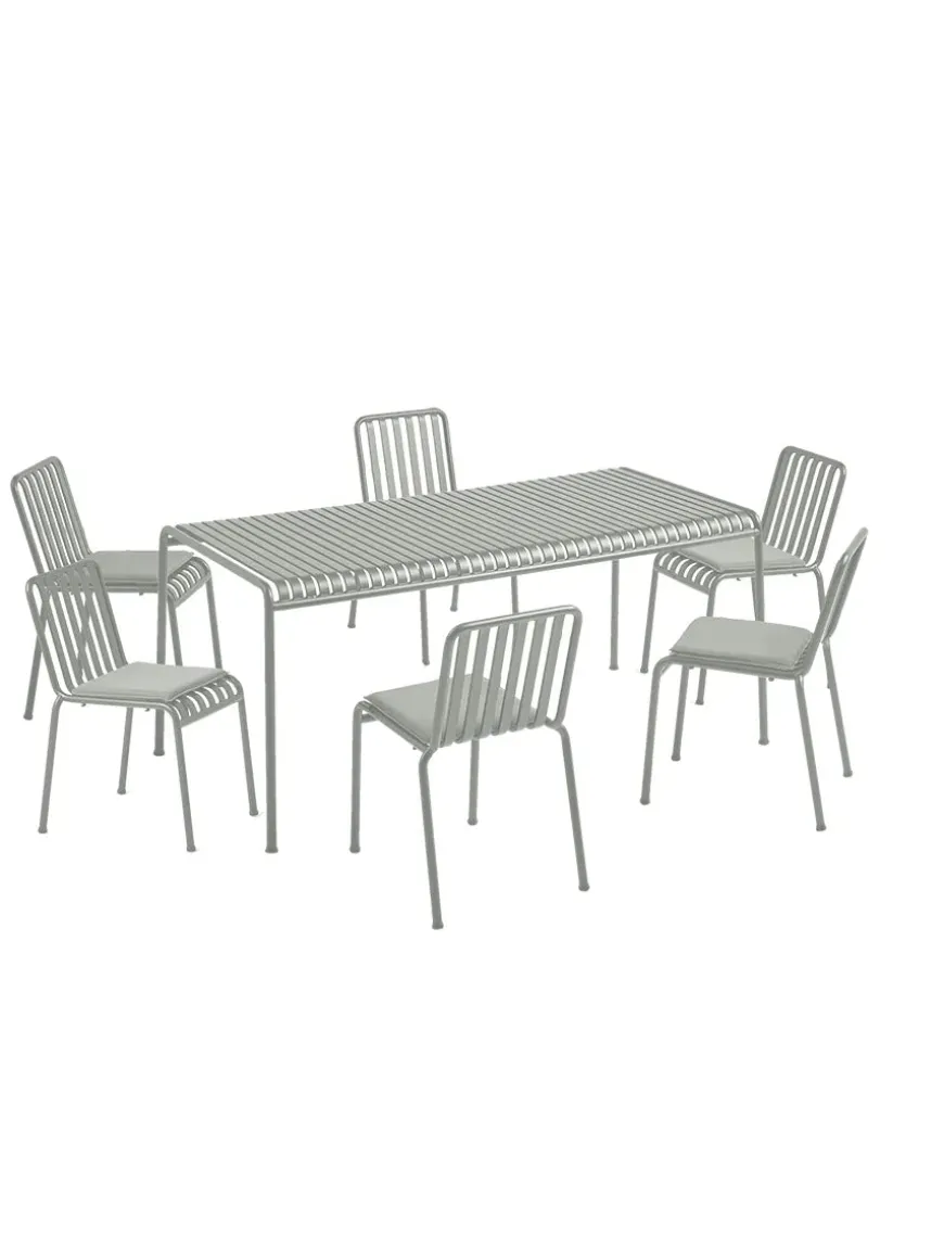 Palissade sæt, 6 stole og bord i iron red fra HAY