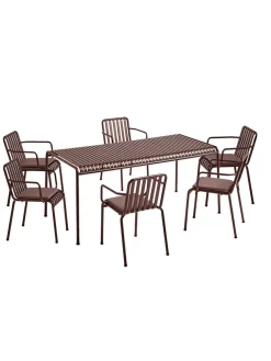 Palissade sæt, 6 stole og bord i anthracite fra HAY