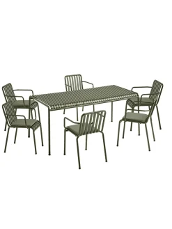 Palissade sæt, 6 stole og bord i sky grey fra HAY