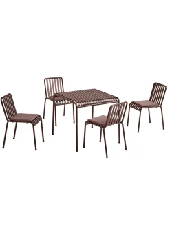 Palissade sæt, 4 stole og bord i sky grey fra HAY