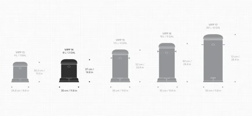 Pedalspand VIPP14 - 8 L, hvid fra Vipp