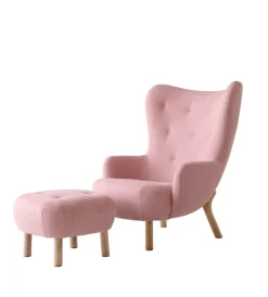 Petra VB3 lænestol inkl. Skammel,  Ecriture 0640 fra &Tradition