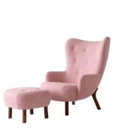 Petra VB3 lænestol inkl. Skammel,  Ecriture 0640 fra &Tradition