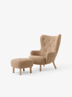 Petra VB3 lænestol inkl. Skammel, Barnum 004 fra &Tradition