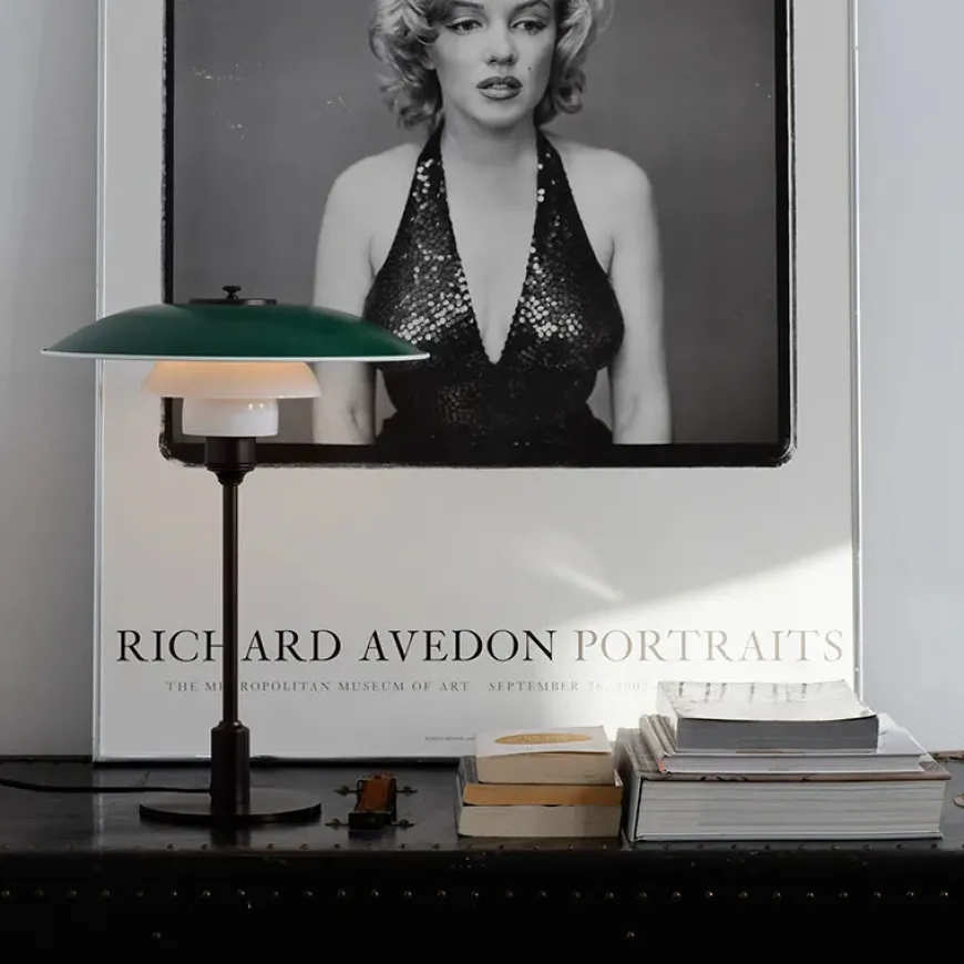 PH 3½-2½ Bordlampe, grøn af Poul Henningsen