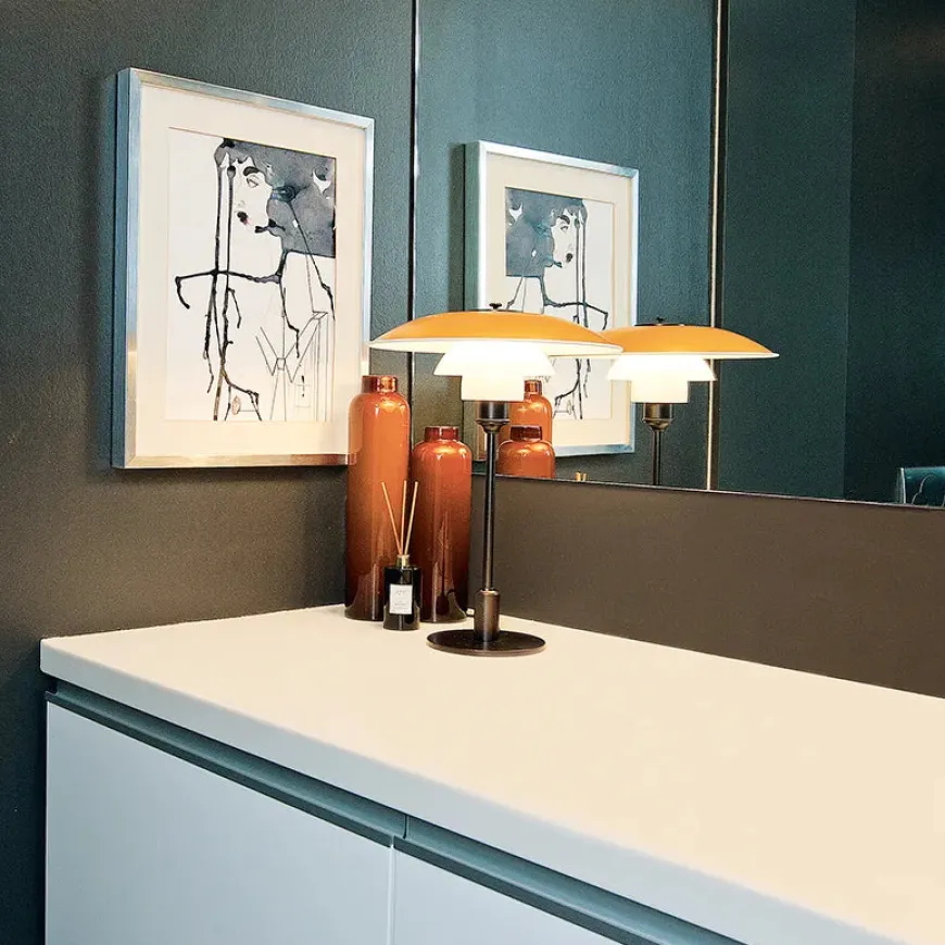 PH 3½-2½ bordlampe, hvid af Poul Henningsen