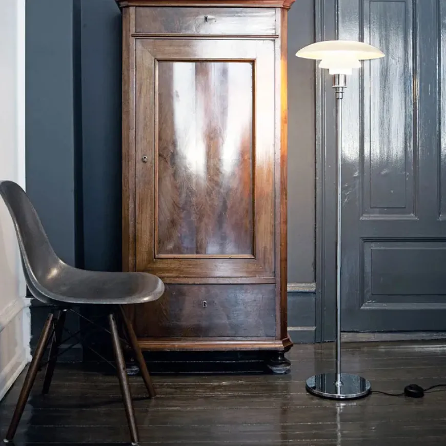 PH 3½-2½ Gulvlampe, sort metalliseret fra Louis Poulsen