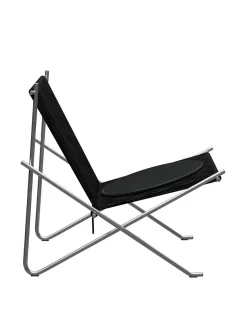 PK4 Loungestol i sort, stålstel af Poul Kjærholm