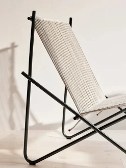 PK4 Loungestol i sort, stålstel af Poul Kjærholm