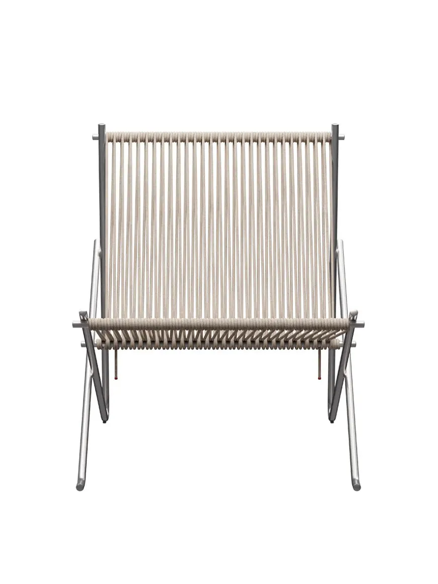 PK4 Loungestol i sort, stålstel af Poul Kjærholm