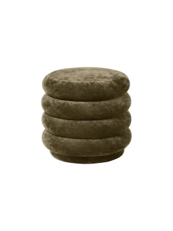 Pouf Round, faded velvet fra Ferm living