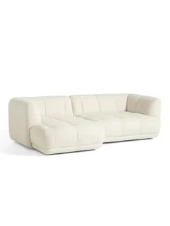 Quilton 2,5 pers. sofa, Flamiber Cream A5, venstre fra Hay