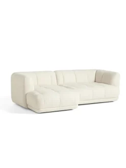 Quilton 2,5 pers. Sofa, Flamiber Cream A5, højre fra Hay
