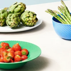 Rhombe dyb tallerken, grøn Ø24,5 cm fra Lyngby Porcelæn