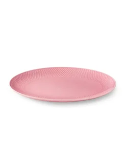 Rhombe oval fad, rosa fra Lyngby Porcelæn