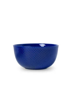 Rhombe skål, mørk blå Ø22 cm fra Lyngby Porcelæn