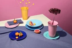 Rhombe vase, gul fra Lyngby Porcelæn