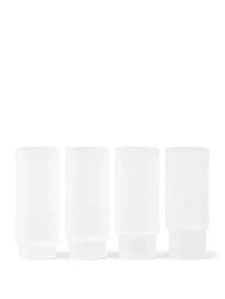 Ripple Long Drink Glasses Frosted, sæt á 4 fra Ferm Living