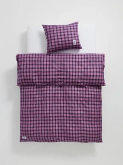 Rodeo Duvet Cover, neon pink check fra Magniberg