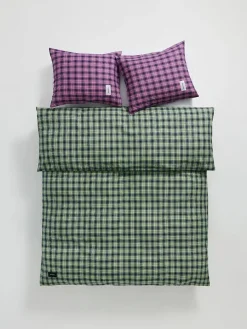 Rodeo Duvet Cover, neon yellow check fra Magniberg