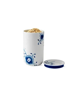 Royal Copenhagen Blå Mega Riflet, opbevaringskrukke stor