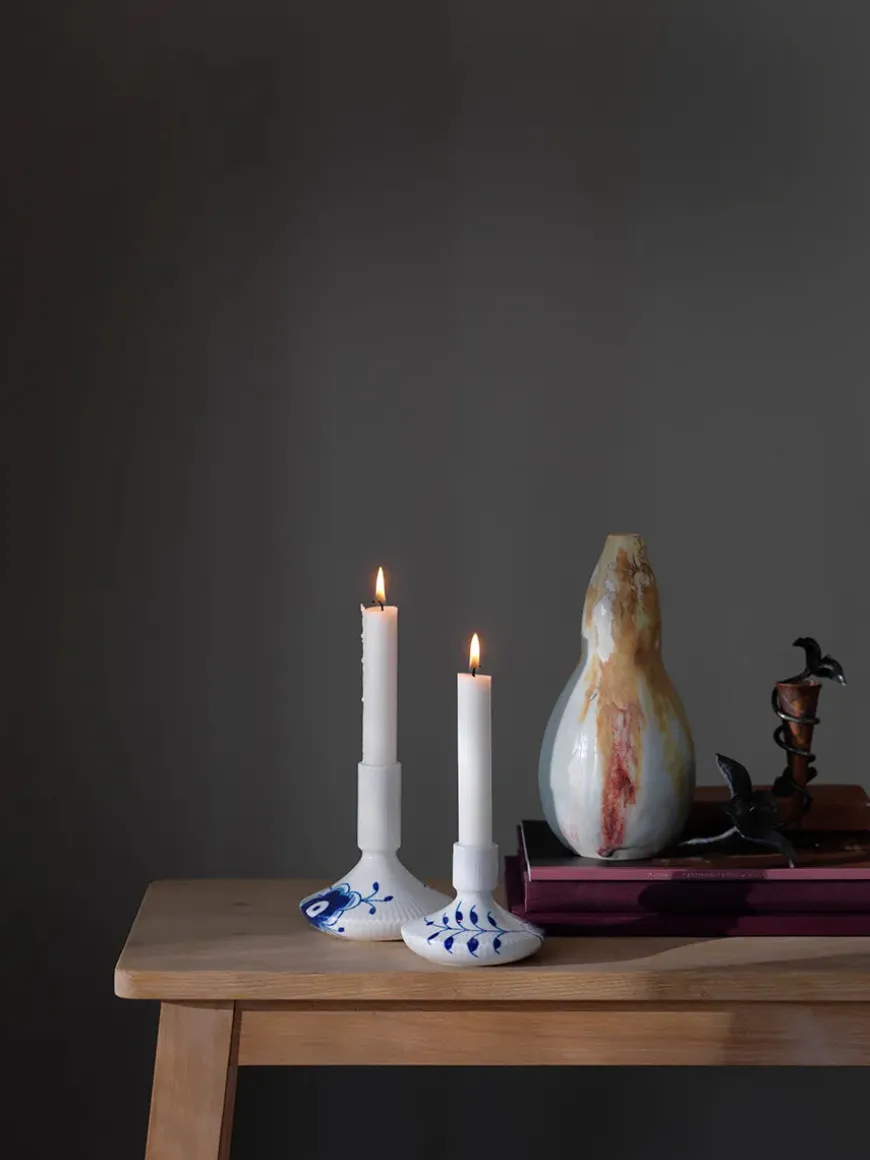 Royal Copenhagen Blå Mega Riflet, lysestage 12 cm