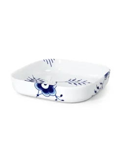 Royal Copenhagen Blå Mega Riflet, firkantet ovnfast fad 30 x 30cm