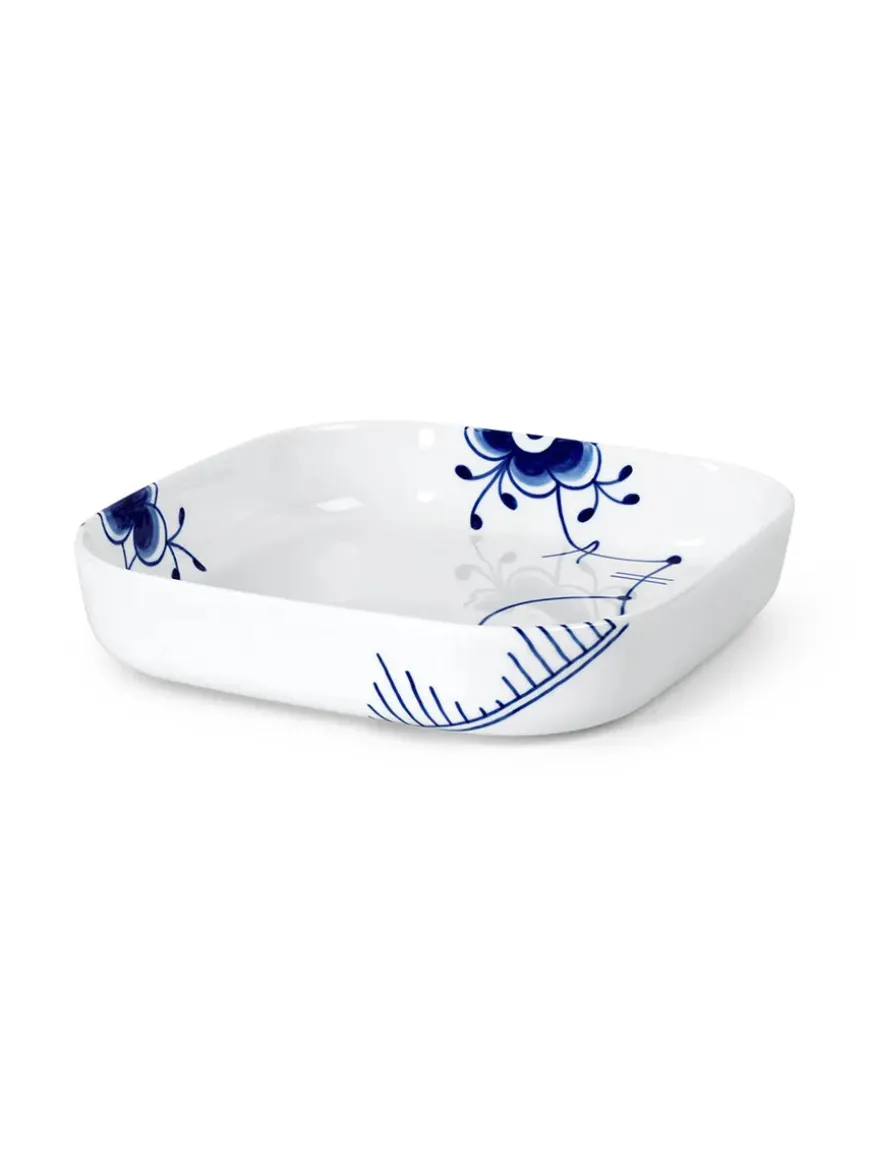 Royal Copenhagen Blå Mega Riflet, firkantet ovnfast fad 30 x 30cm