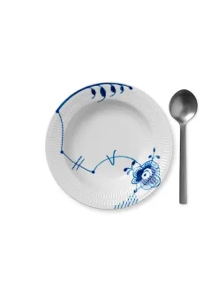 Royal Copenhagen Blå Mega Riflet, dyb tallerken 21 cm