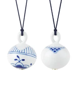 Royal Copenhagen Blå Mega Riflet og Prinsesse, 2-pak julekugler 9,5 cm