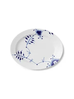 Royal Copenhagen Blå Mega Riflet, fad 30,5 cm