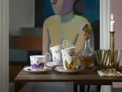 Royal Copenhagen Flora højhankskop med underkop, Tulipan