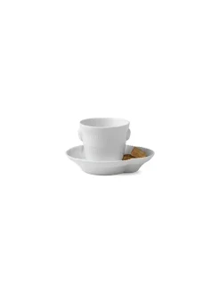 Royal Copenhagen Hvid Elements, espresso kop med underkop 9 cl