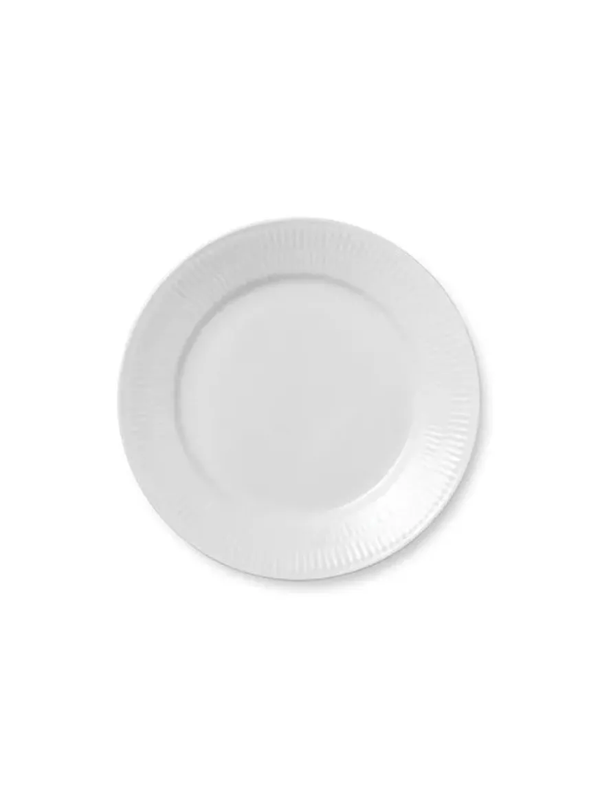 Royal Copenhagen Hvid Halvblonde, tallerken 22 cm