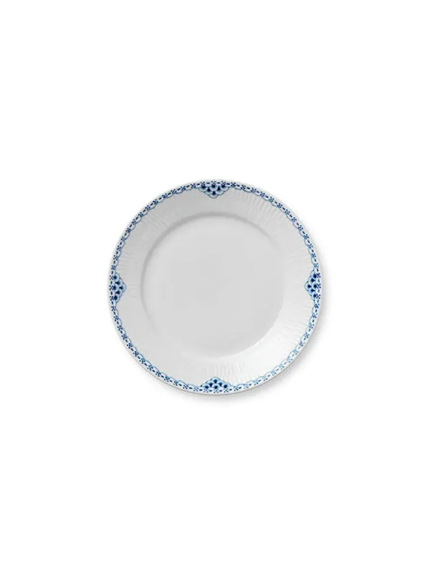 Royal Copenhagen Hvid Halvblonde, tallerken 22 cm