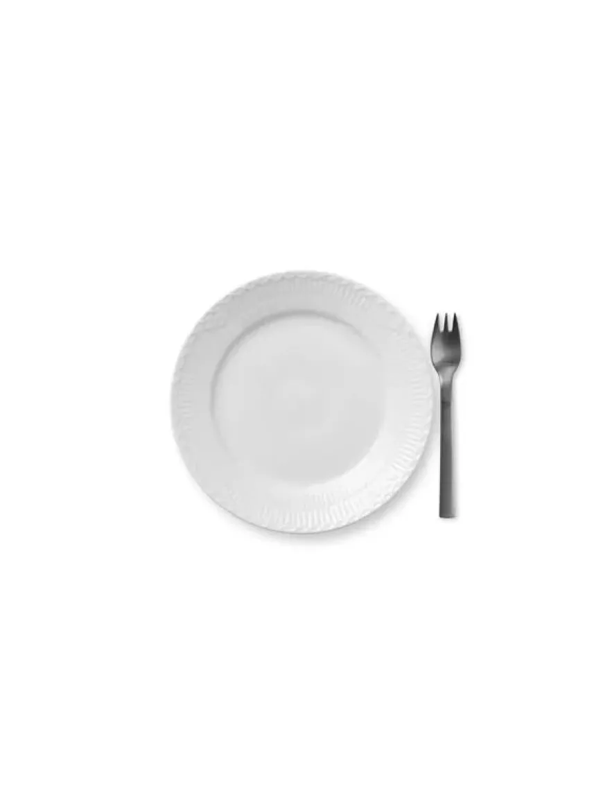 Royal Copenhagen Hvid Halvblonde, tallerken 19 cm