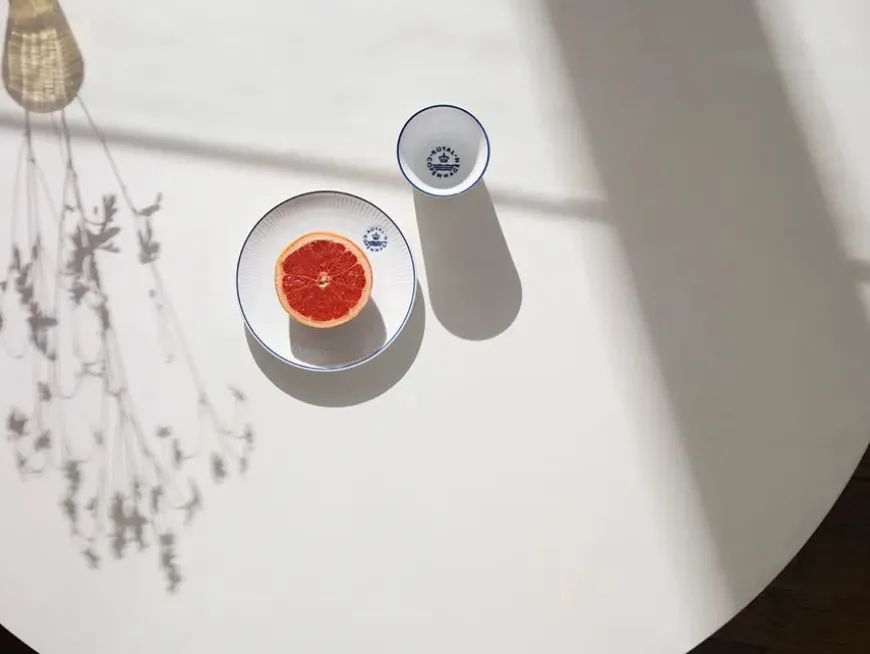 Royal Copenhagen Hvid Halvblonde, tallerken 19 cm