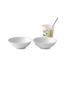 Royal Copenhagen Hvid Riflet, 2-pak portionsskål 35 cl