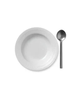Royal Copenhagen Hvid Riflet, dyb tallerken 21 cm