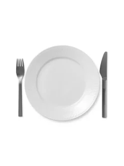 Royal Copenhagen Hvid Riflet, tallerken 22 cm